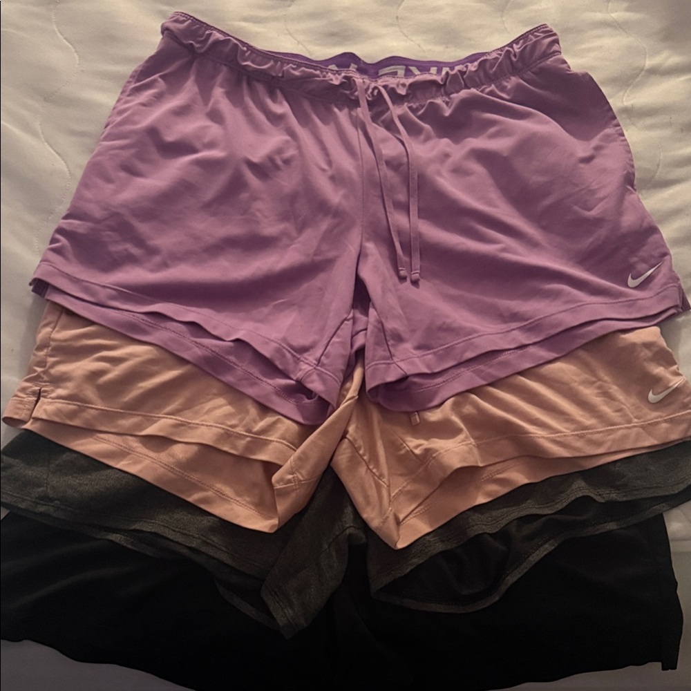 Nike Women's Athletic Shorts - Lavender, Peach, Gray, Black